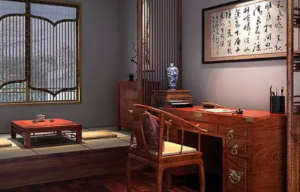 四川书房中式设计美来源于细节